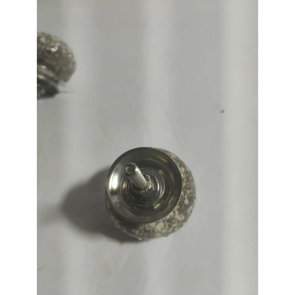 Lot of 5 Sea Urchin Ceramic Drawer Knob Pulls Gray White Beige Silver 1.5